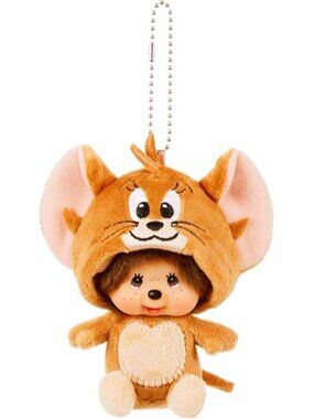 NEW Monchhichi x Tom & Jerry Jerry Cosplay Plush Mascot Keychain